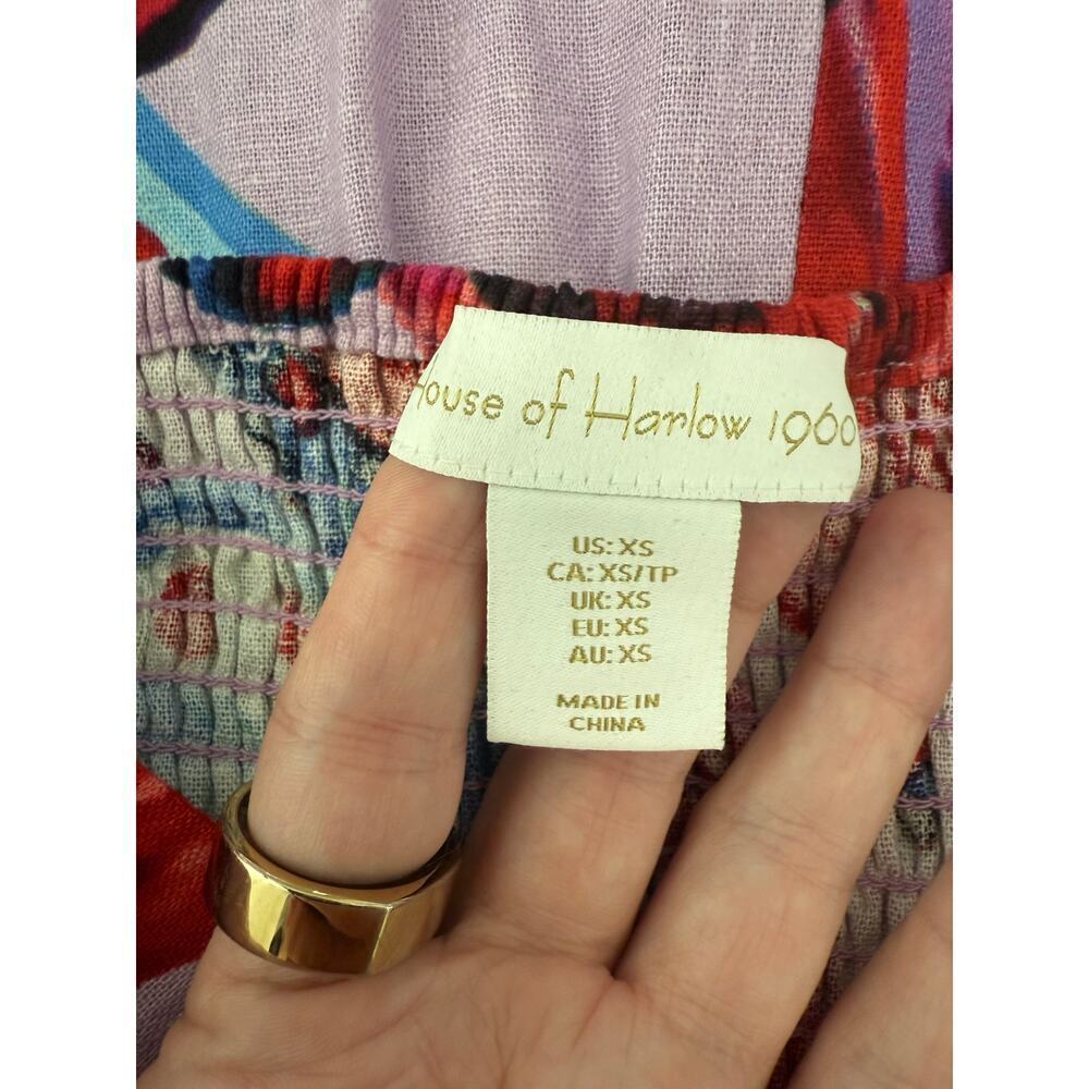 House of Harlow 1960 Banana Print Linen Romper Size XS - Picture 7 of 7